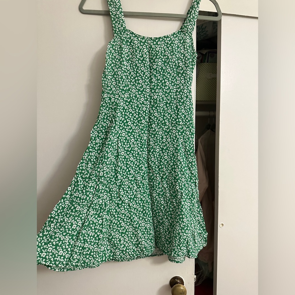 Green floral dress